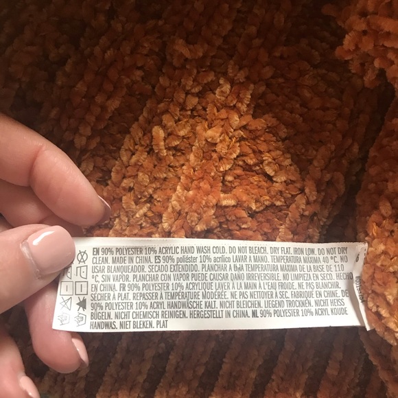 F21 Super Soft Button-Up Caramel Brown Orange Loose Knit Cardigan - Picture 4 of 8